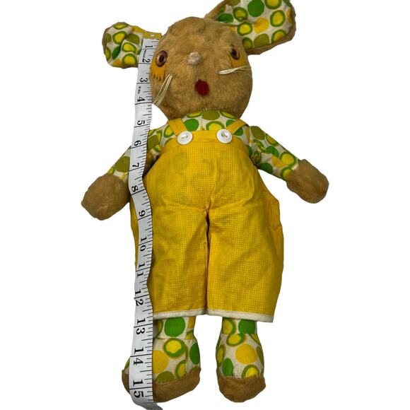 Vintage 60s 70s Gund Plush Rabbit 15" MOD Hippie Polka Dot print Retro Plushie - Picture 6 of 6